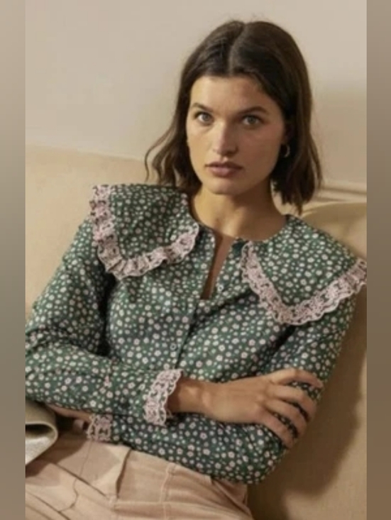 Boden Tops - Boden Statement Peter Pan Collar Floral Button Down Shirt
